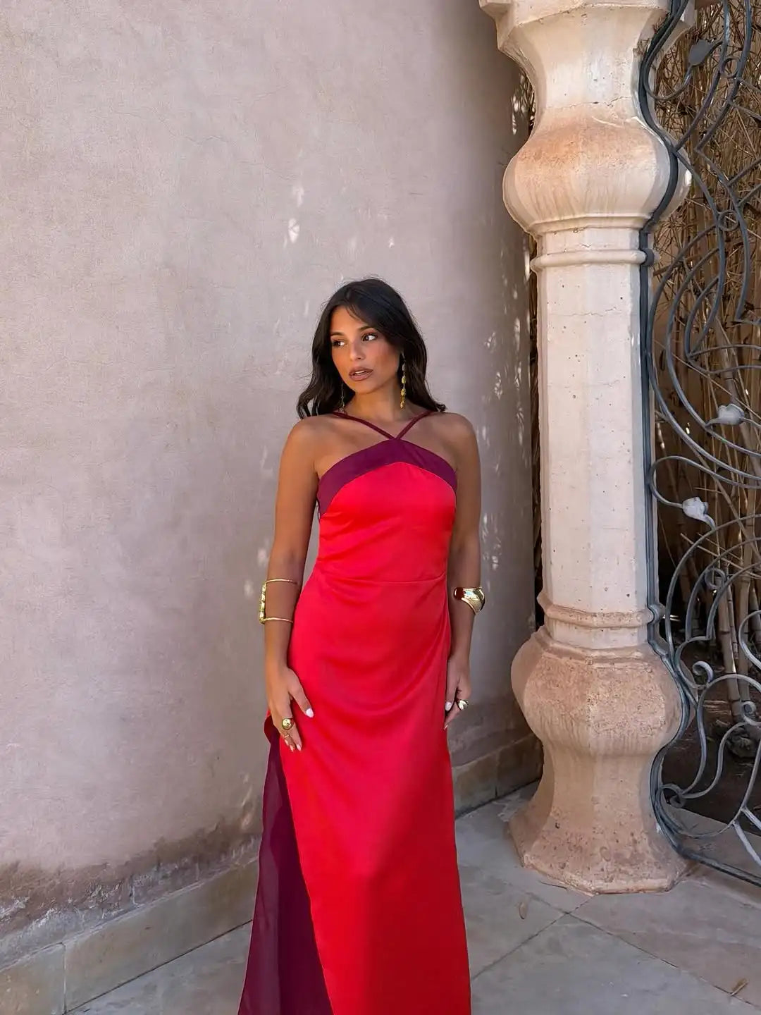 Elegante halter maxi-jurk
