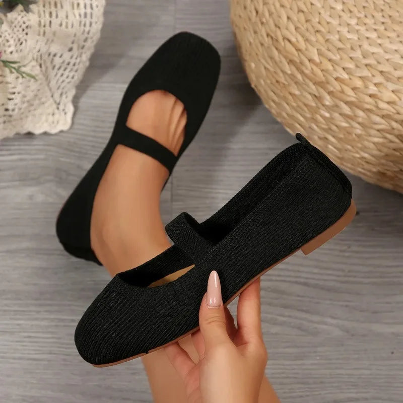 Sofia Gebreide Ballerina loafers