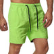 Summer Solid Color Casual Shorts Men Quick Drying Beach Short Pants Mens Sports Fitness Drawstring Elastic Waist Shorts Man