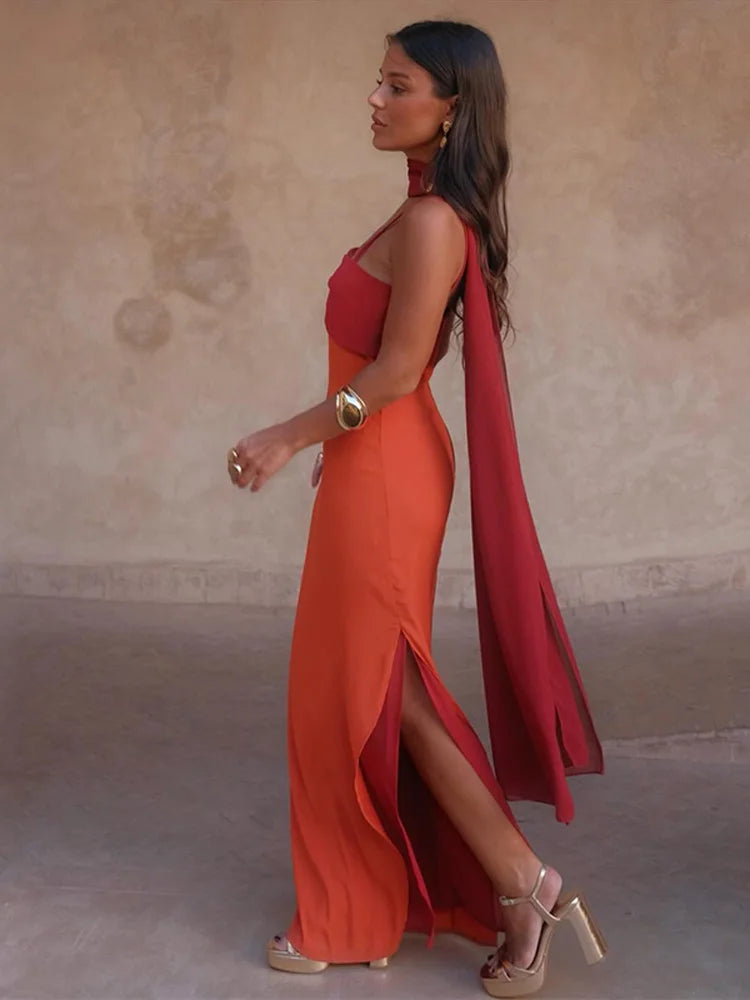 Elegante Halter Maxi-Jurk