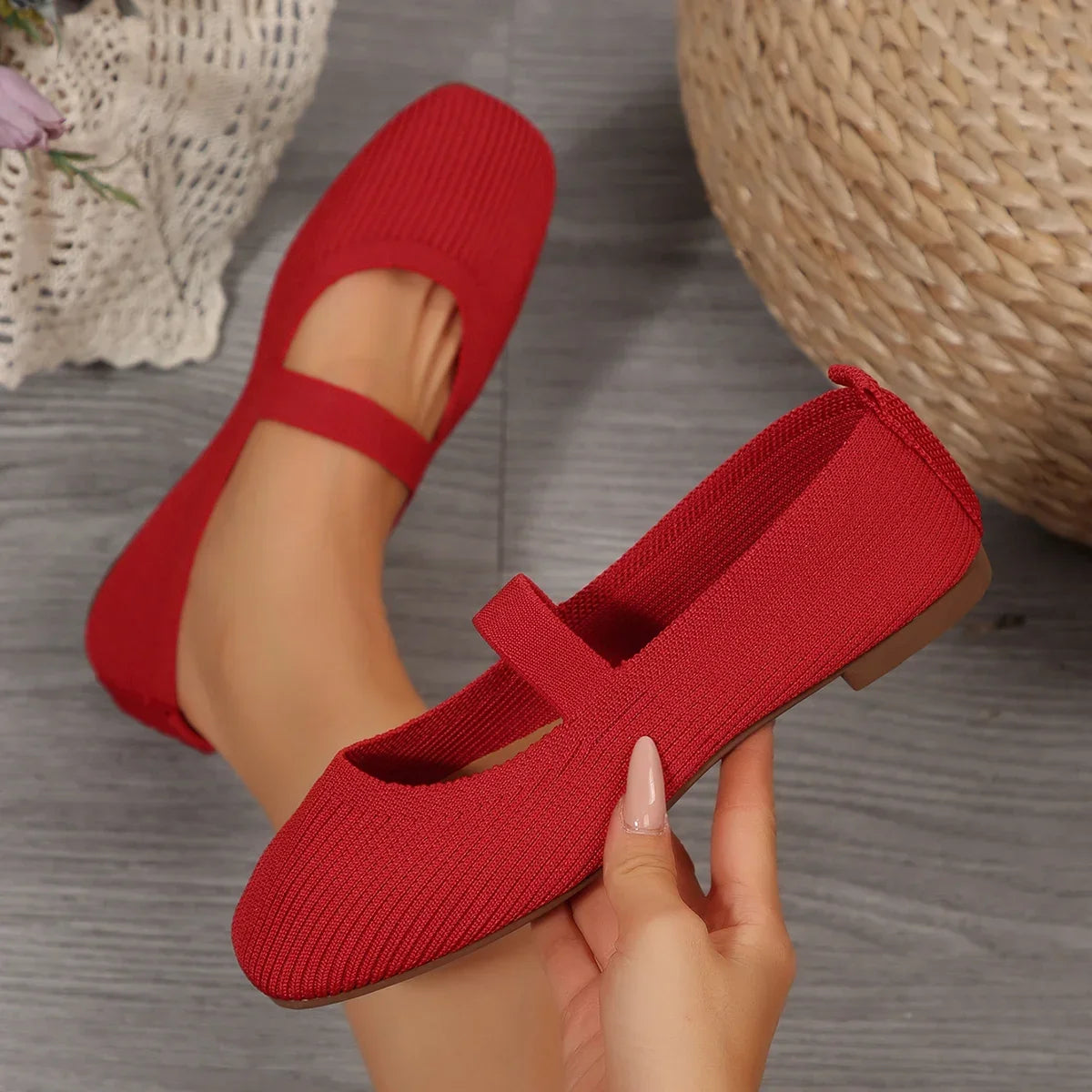 Sofia Gebreide Ballerina loafers