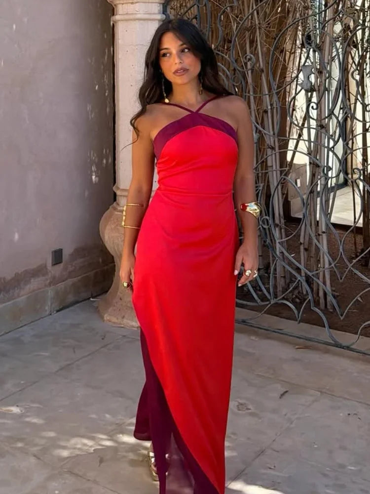Elegante halter maxi-jurk