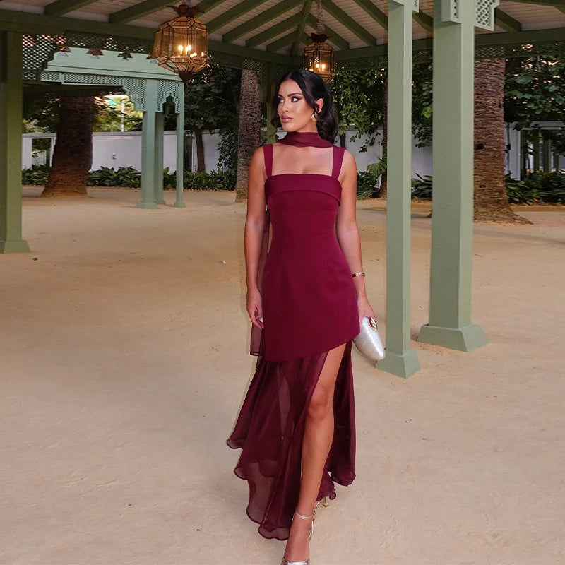 Elegante Halter Maxi-Jurk