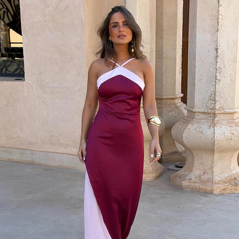 Elegante Halter Maxi-Jurk