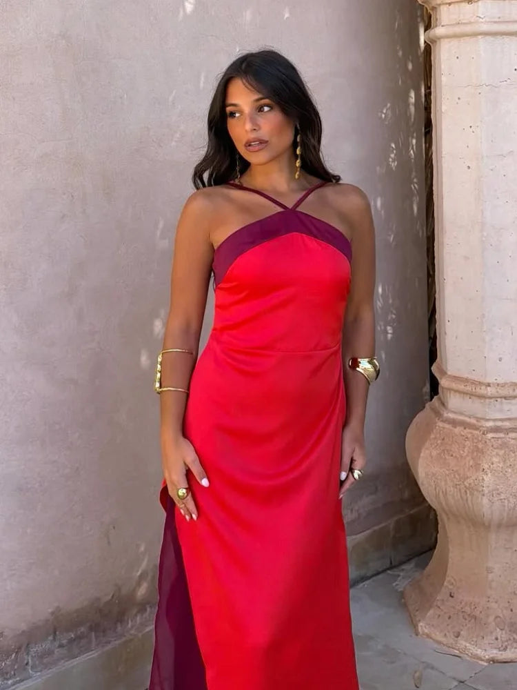 Elegante halter maxi-jurk