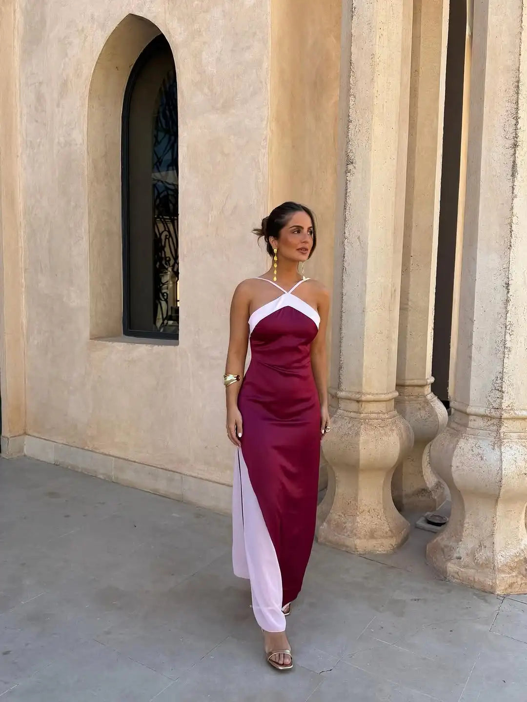 Elegante halter maxi-jurk