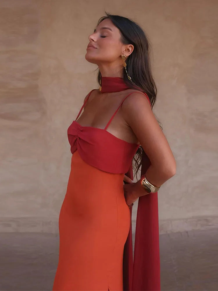 Elegante Halter Maxi-Jurk
