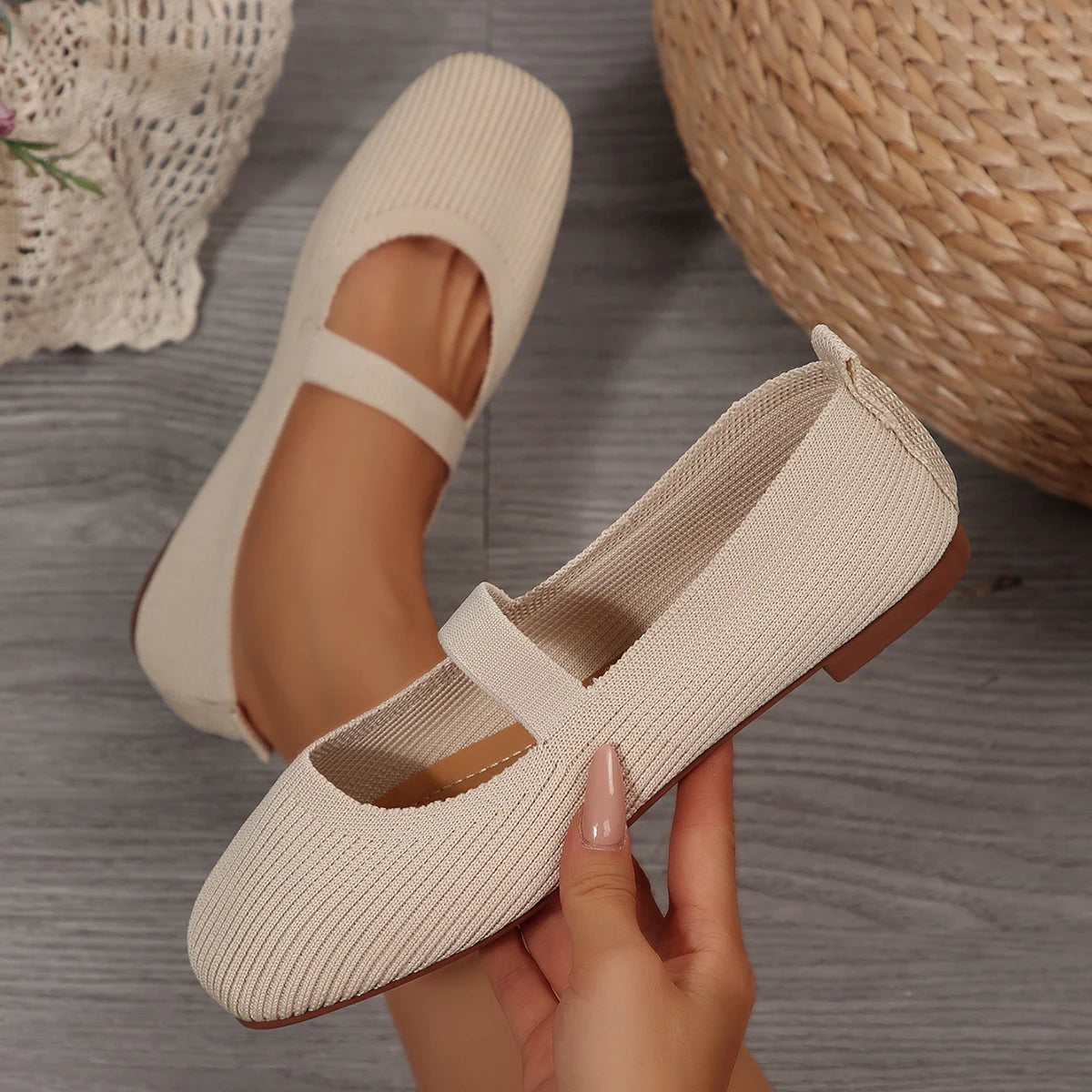 Sofia Gebreide Ballerina loafers