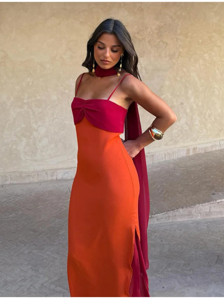 Elegante Halter Maxi-Jurk